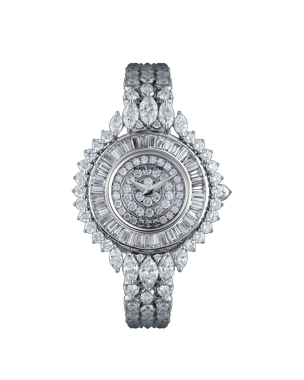 Alain Philippe Glamour, white gold, full diamond bracelet