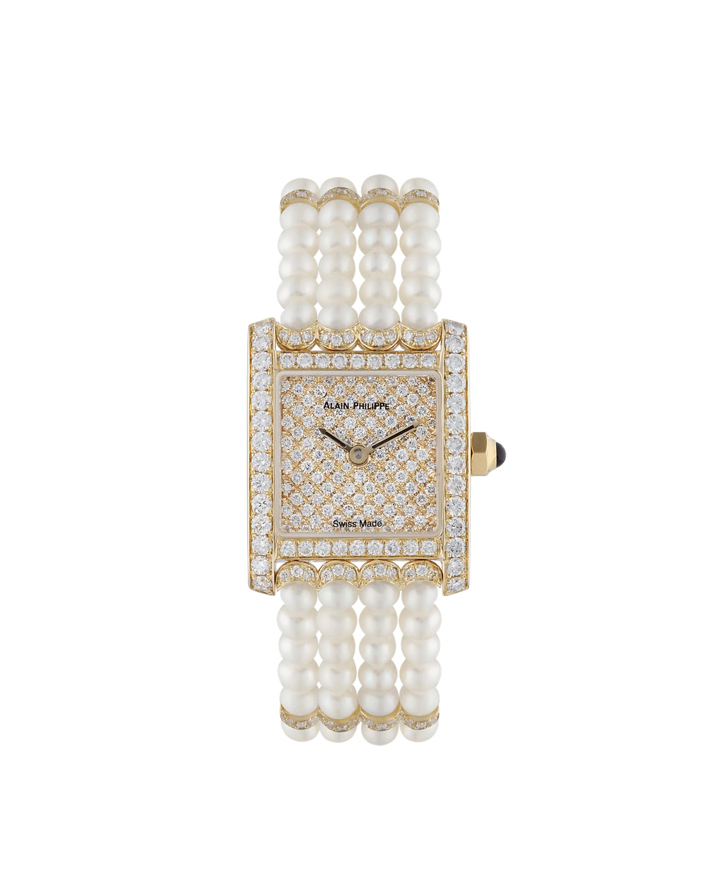 Alain Philippe Pearl strand, yellow gold