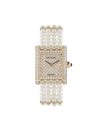 Alain Philippe Pearl strand, yellow gold