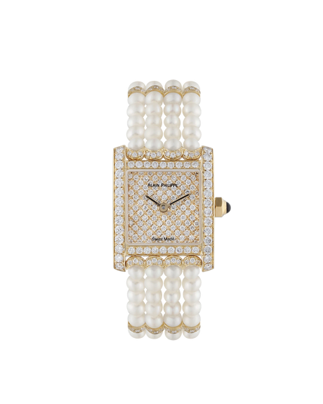 Alain Philippe Pearl strand, yellow gold
