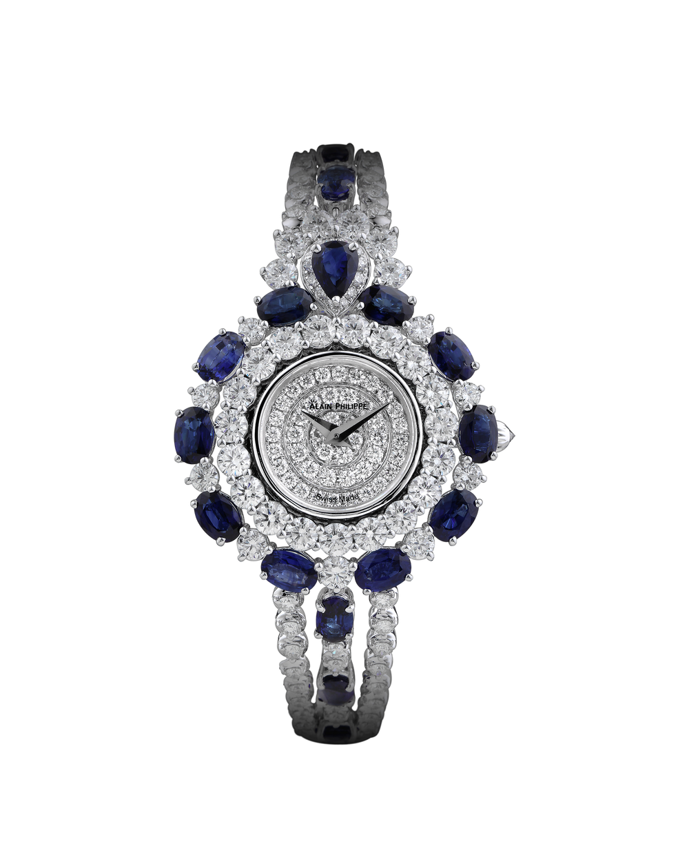 Alain Philippe Royal, white gold, sapphires, full diamond bracelet