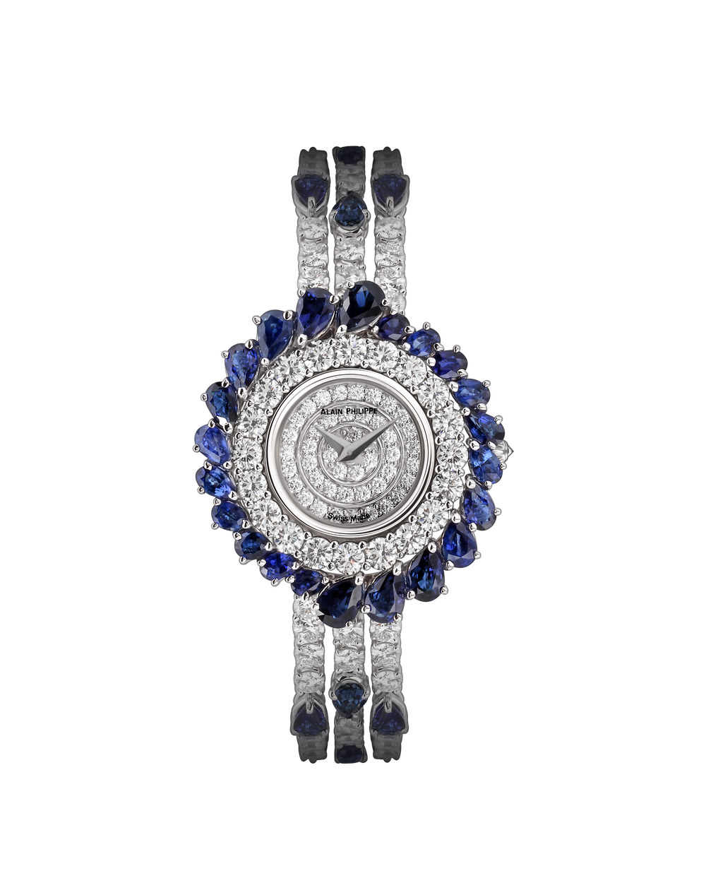 Alain Philippe Royal, white gold, sapphires, full diamond bracelet