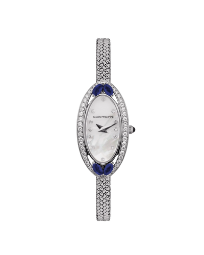 Alain Philippe Silhouette pavé, Full white gold with sapphire