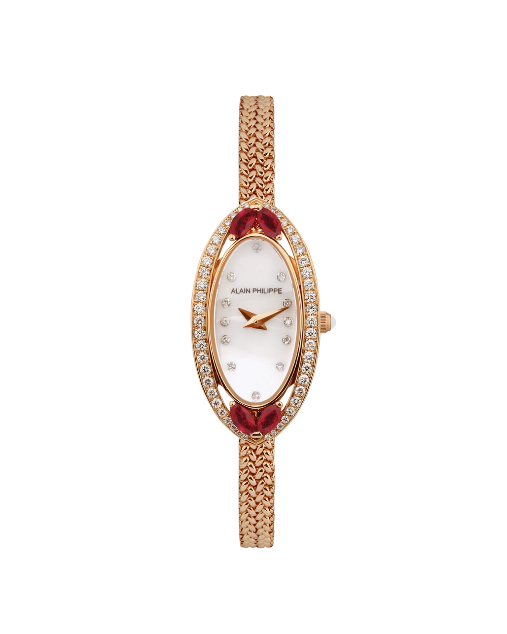Alain Philippe Silhouette pavé, Full rose gold with ruby