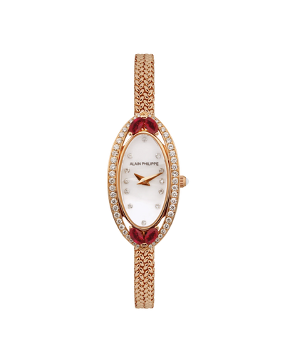 Alain Philippe Silhouette pavé, Full rose gold with ruby